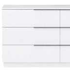 62" White Wood Six Drawer Double Dresser