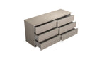 63" Oak Wood Six Drawer Double Dresser