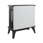 24" Black Metal Electric Fireplace With LED