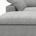 120" Light Gray Linen Blend Modular Universal Sofa With Ottoman And Storage