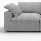 118" Light Gray Linen Blend Modular Sofa With Ottoman And Storage