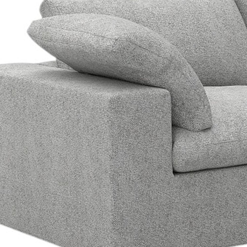 118" Light Gray Linen Blend Modular Sofa With Ottoman And Storage