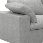 118" Light Gray Linen Blend Modular Sofa With Ottoman And Storage