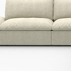160" Khaki Linen Blend Modular Armless Sofa With Ottomans Toss Pillows And Storage