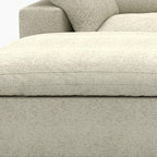 120" Light Gray Linen Blend Modular Universal Sofa With Ottoman And Storage