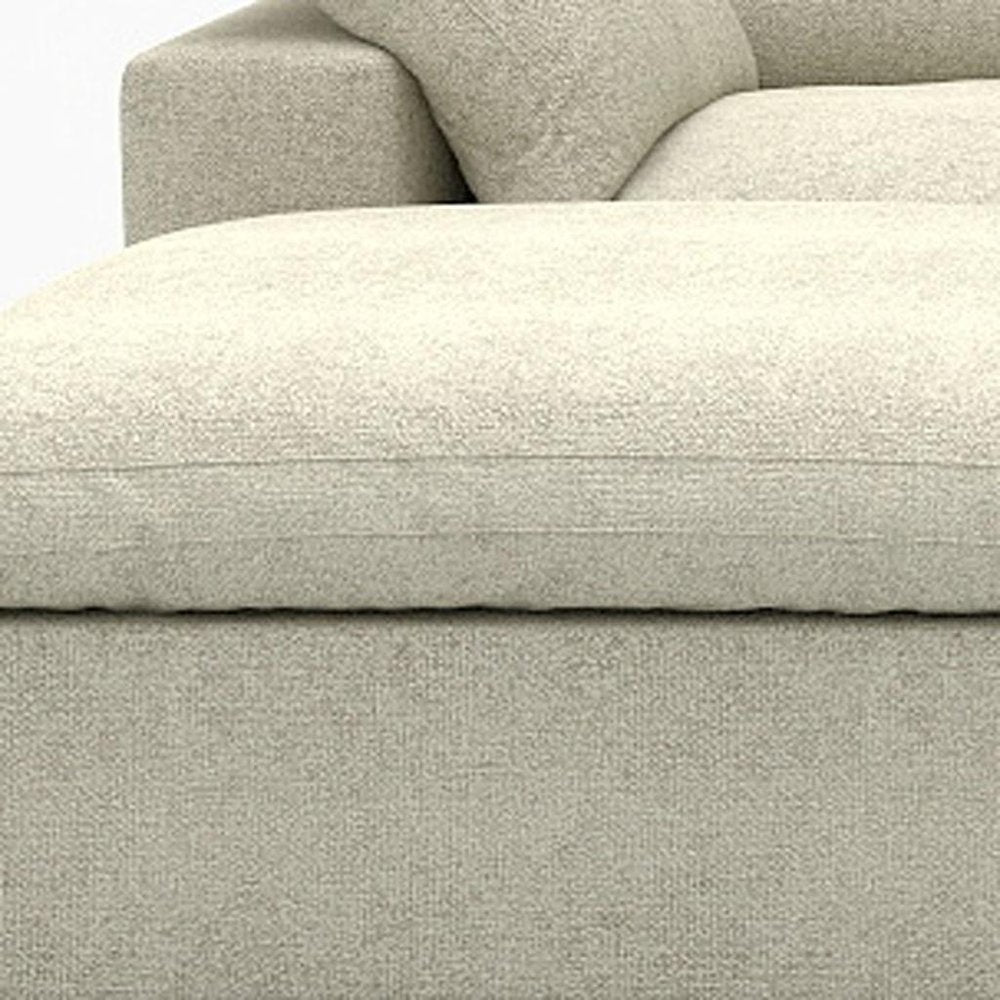 120" Light Gray Linen Blend Modular Universal Sofa With Ottoman And Storage
