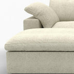 120" Light Gray Linen Blend Modular Universal Sofa With Ottoman And Storage