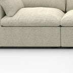 118" Light Gray Linen Blend Modular Sofa With Ottoman And Storage