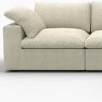 118" Light Gray Linen Blend Modular Sofa With Ottoman And Storage