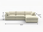 118" Light Gray Linen Blend Modular Sofa With Ottoman And Storage