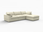 118" Light Gray Linen Blend Modular Sofa With Ottoman And Storage