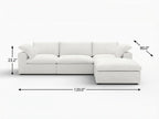 118" Light Gray Linen Blend Modular Sofa With Ottoman And Storage