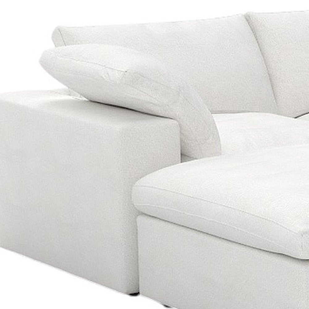 160" Black Linen Blend Modular Sofa With Ottomans Toss Pillows And Storage