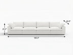 160" White Linen Blend Modular Sofa With Toss Pillows