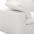 120" White Linen Blend Modular Sofa With Toss Pillows