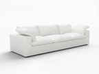 120" White Linen Blend Modular Sofa With Toss Pillows