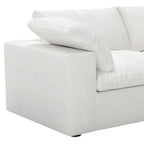 120" White Linen Blend Modular Sofa With Toss Pillows