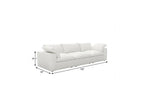 120" White Linen Blend Modular Sofa With Toss Pillows