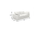 80" White Linen Blend Modular Loveseat and Toss Pillows