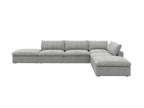 160" Light Gray Linen Blend Modular Armless Sofa With Ottomans And Storage
