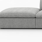 160" Light Gray Linen Blend Modular Armless Sofa With Ottomans And Storage