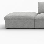 160" Light Gray Linen Blend Modular Armless Sofa With Ottomans And Storage