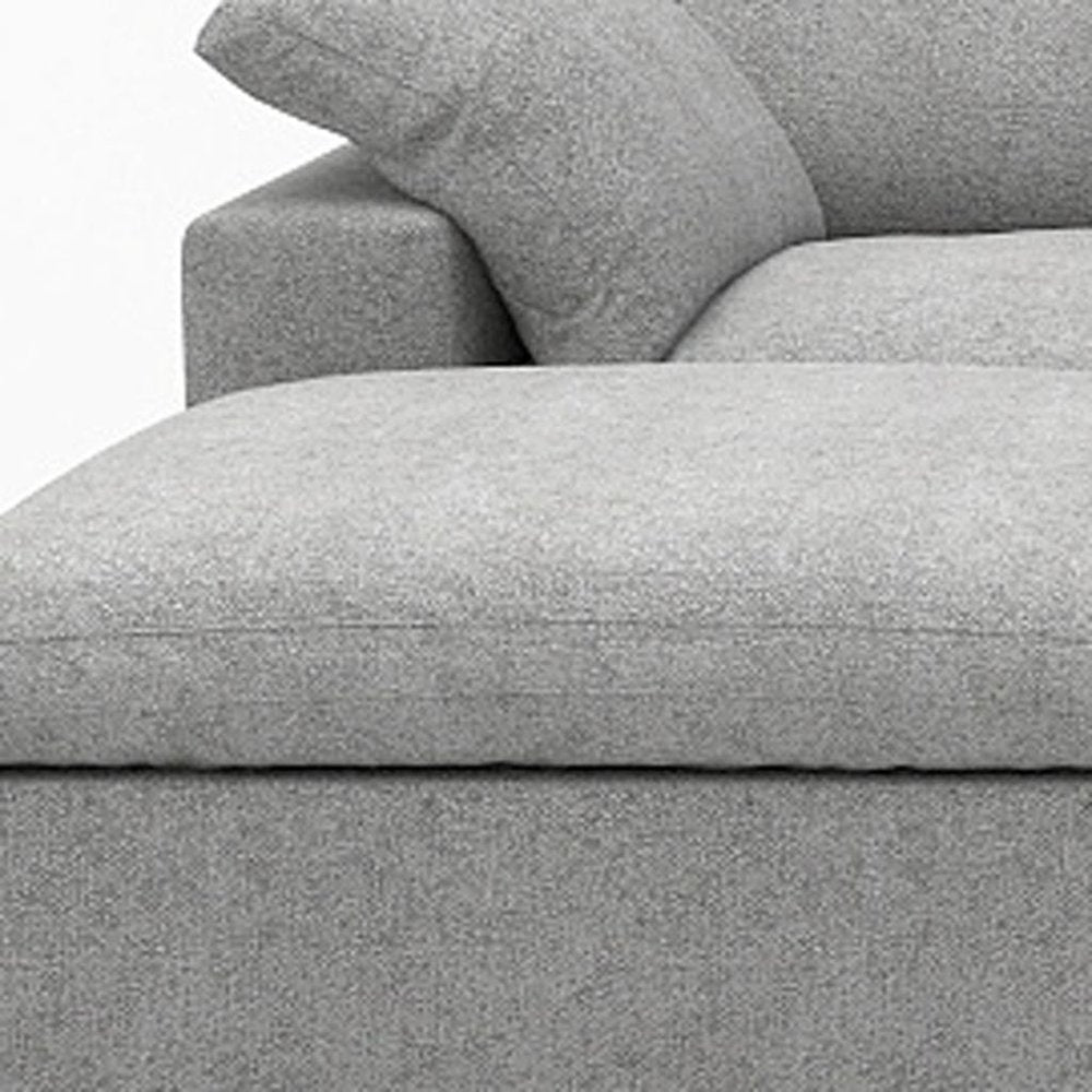 160" Black Linen Blend Modular Sofa With Ottomans Toss Pillows And Storage