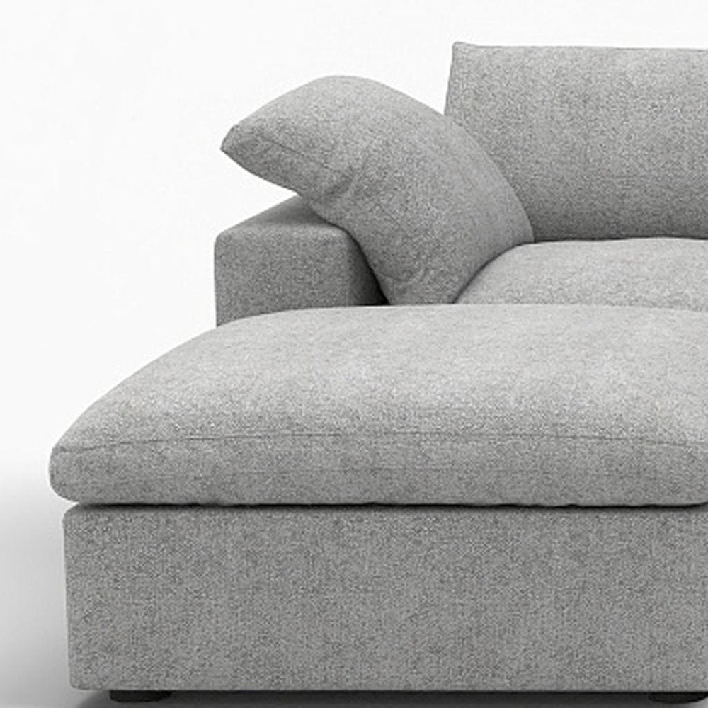 160" Black Linen Blend Modular Sofa With Ottomans Toss Pillows And Storage