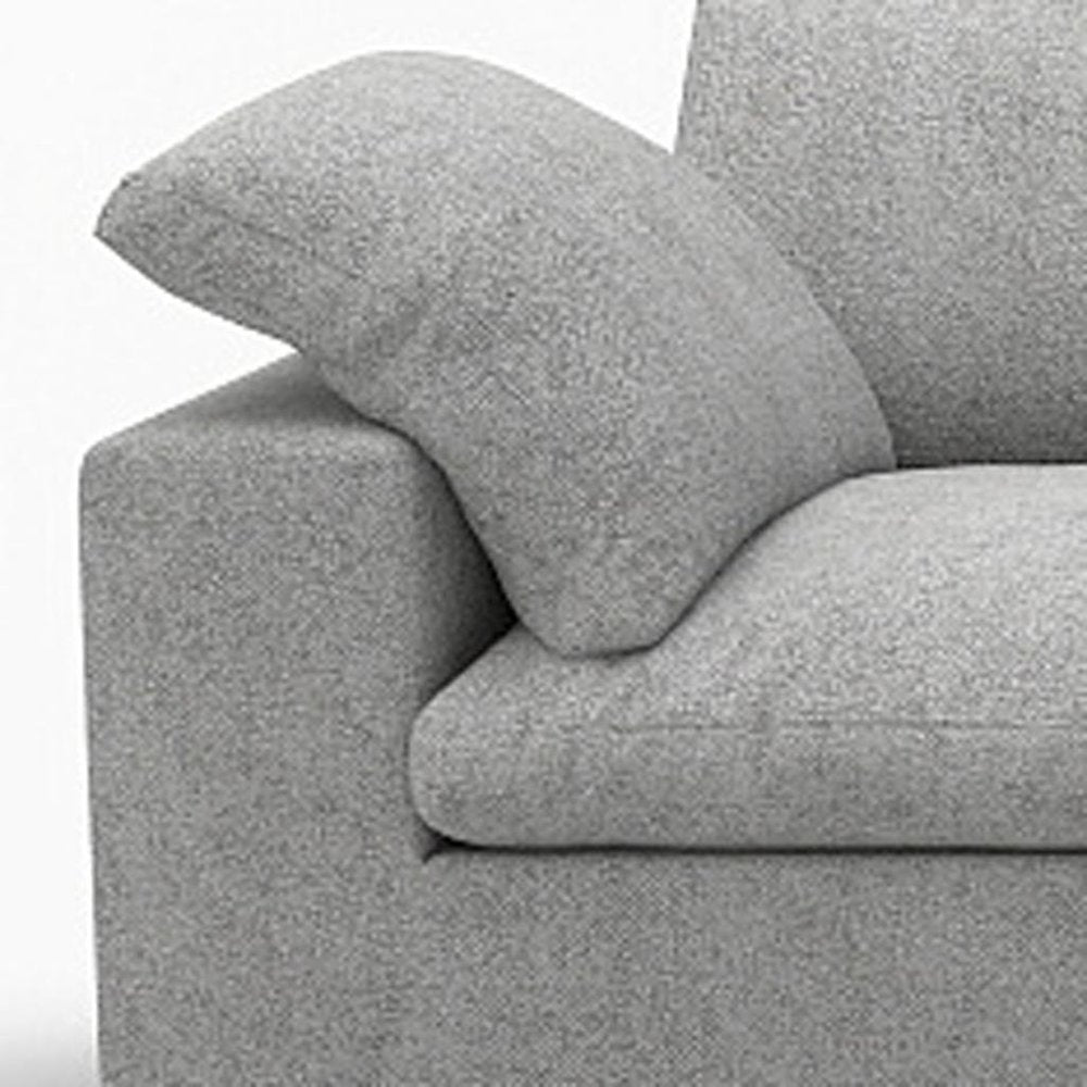 160" White Linen Blend Modular Sofa With Toss Pillows