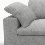 160" White Linen Blend Modular Sofa With Toss Pillows