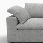 160" White Linen Blend Modular Sofa With Toss Pillows