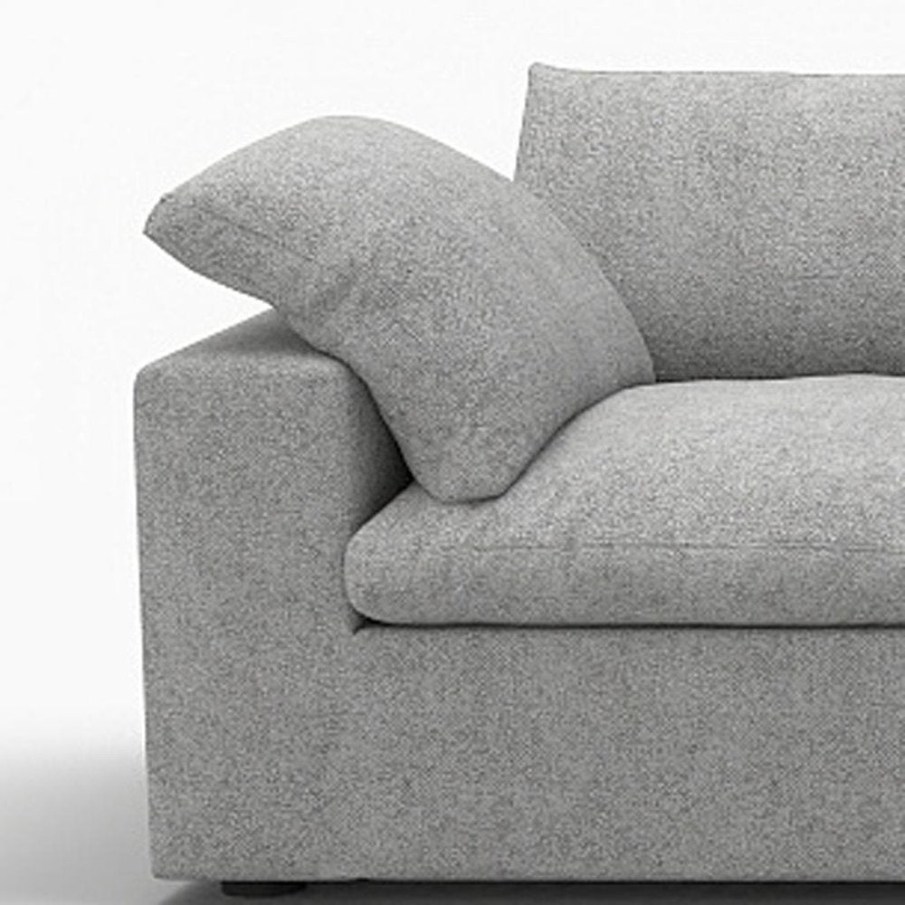 160" White Linen Blend Modular Sofa With Toss Pillows