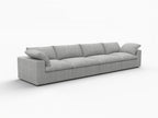 160" White Linen Blend Modular Sofa With Toss Pillows