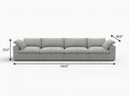 160" White Linen Blend Modular Sofa With Toss Pillows