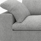 120" White Linen Blend Modular Sofa With Toss Pillows