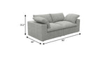 80" White Linen Blend Modular Loveseat and Toss Pillows