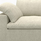 160" White Linen Blend Modular Sofa With Ottoman And Storage