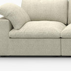 160" White Linen Blend Modular Sofa With Ottoman And Storage