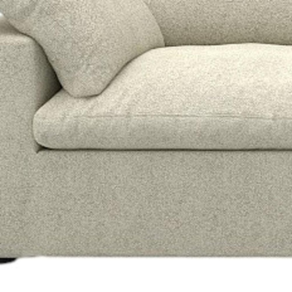 160" White Linen Blend Modular Sofa With Toss Pillows