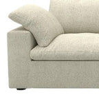 160" White Linen Blend Modular Sofa With Toss Pillows