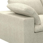 80" White Linen Blend Modular Loveseat and Toss Pillows