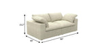 80" White Linen Blend Modular Loveseat and Toss Pillows