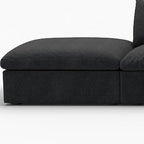 160" Black Linen Blend Modular Armless Sofa With Ottomans And Storage
