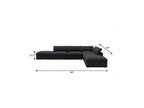 160" Black Linen Blend Modular Armless Sofa With Ottomans And Storage