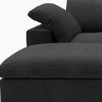 120" Light Gray Linen Blend Modular Universal Sofa With Ottoman And Storage