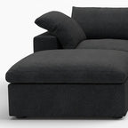 120" Light Gray Linen Blend Modular Universal Sofa With Ottoman And Storage