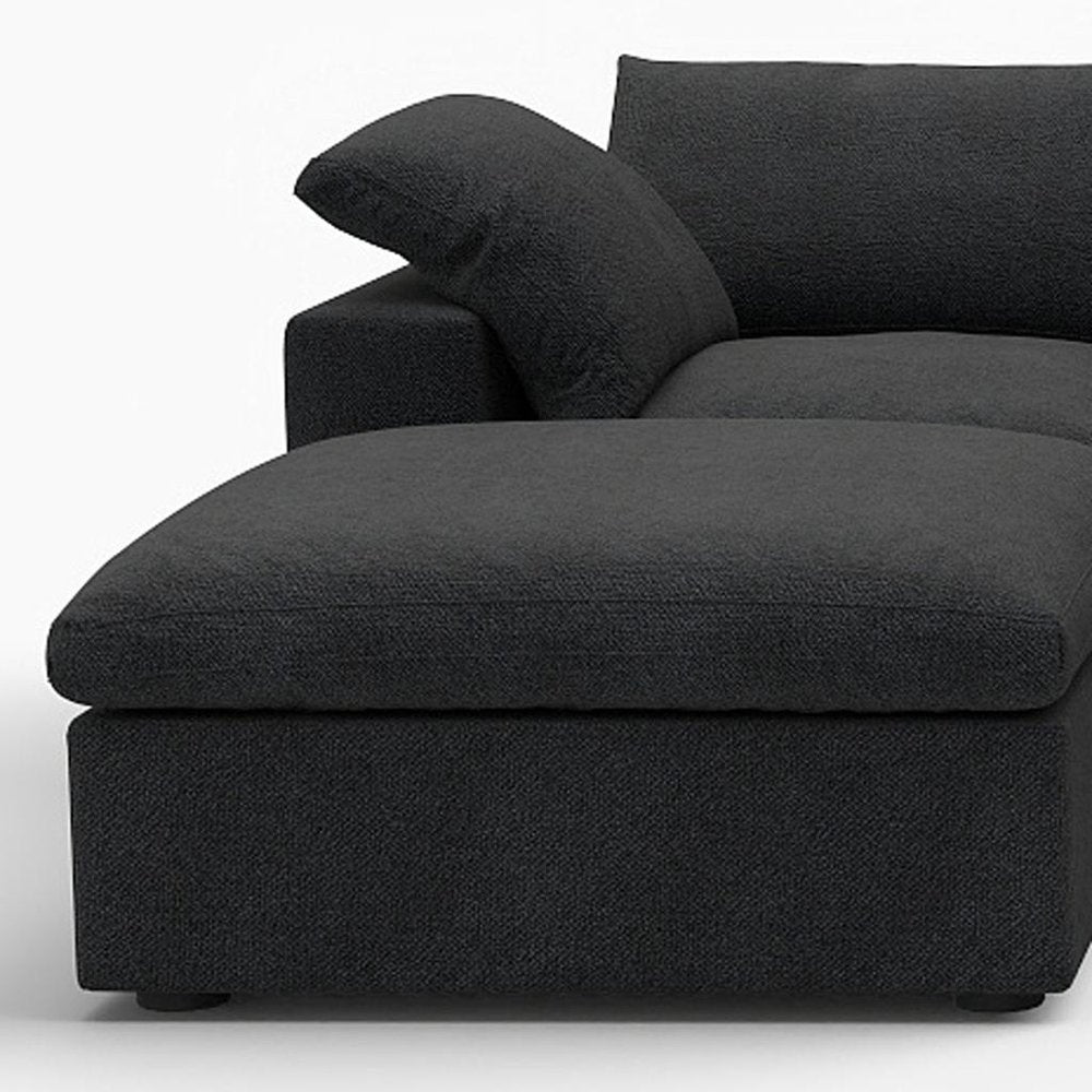 120" Light Gray Linen Blend Modular Universal Sofa With Ottoman And Storage