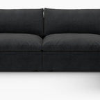 160" White Linen Blend Modular Sofa With Ottoman And Storage