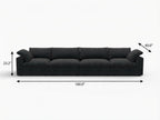 160" White Linen Blend Modular Sofa With Toss Pillows