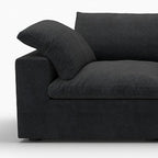 160" White Linen Blend Modular Sofa With Toss Pillows